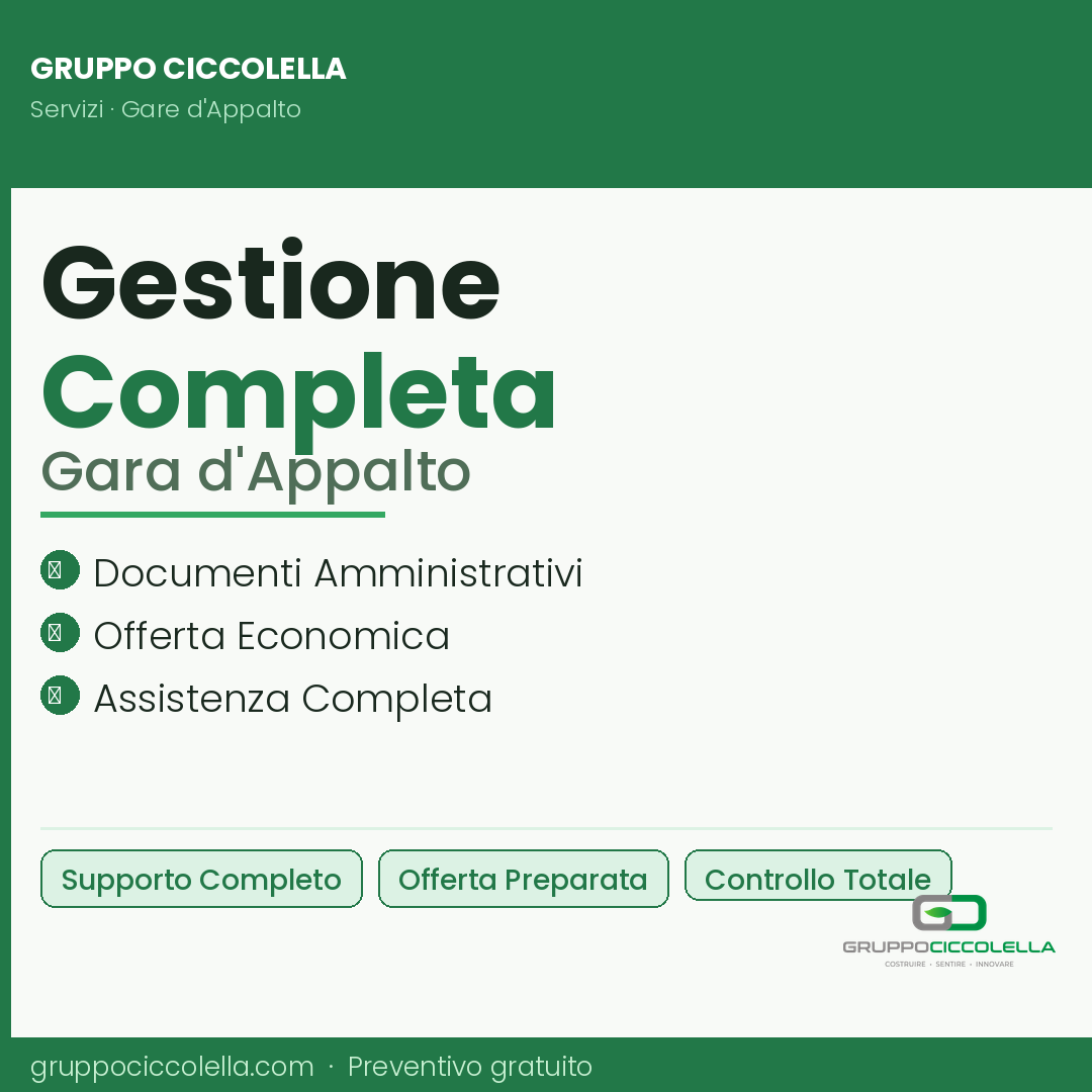 Supporto Completo Partecipazione Gara d’Appalto