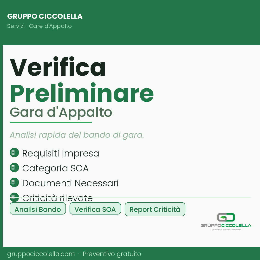 Analisi di fattibilità gara